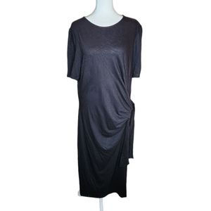 NEW Boden Side Tie Midi Black Dress